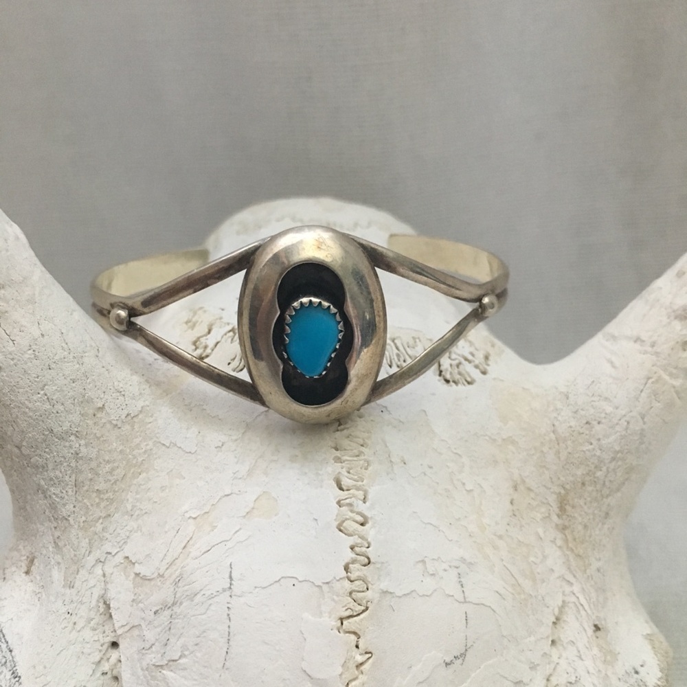 SW turquoise silver shadow box  cuff
